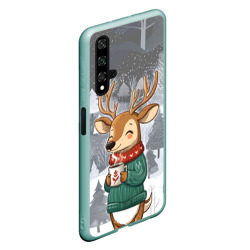 Чехол для Honor 20 Олень с кофе в лесу - фото 2