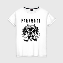 Женская футболка хлопок Paramore - rock dog