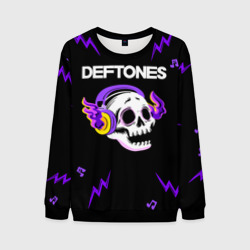 Мужской свитшот 3D Deftones неоновый череп