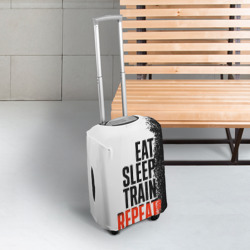 Чехол для чемодана 3D Eat sleep train repeat  - фото 2
