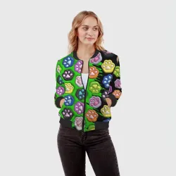 Женский бомбер 3D Паттерн лапка слайм - фото 2