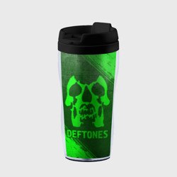 Термокружка-непроливайка Deftones - green gradient