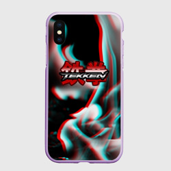 Чехол для iPhone XS Max матовый Tekken fire glitch