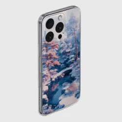 Чехол для iPhone 16 Pro Max силиконовый с защитой камеры Японская зима в сельской местности  - фото 2