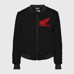Женский бомбер 3D Honda red logo auto steel