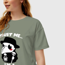Женская футболка хлопок Oversize Доверьтесь мне - я доктор - фото 2