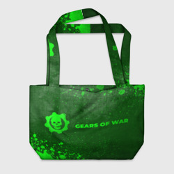Пляжная сумка 3D Gears of War - green gradient по-горизонтали