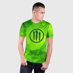Мужская футболка 3D Slim Three Days Grace green poly - фото 2