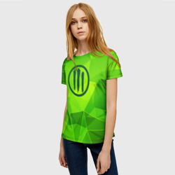 Женская футболка 3D Three Days Grace green poly - фото 2