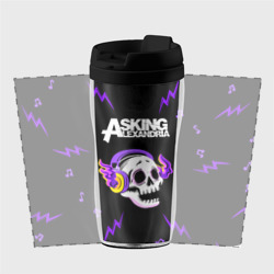 Термокружка-непроливайка Asking Alexandria неоновый череп - фото 2