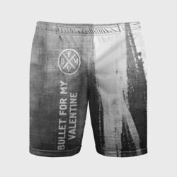 Мужские шорты спортивные Bullet For My Valentine - grey gradient по-вертикали