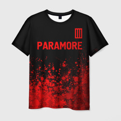 Мужская футболка 3D Paramore - red gradient посередине