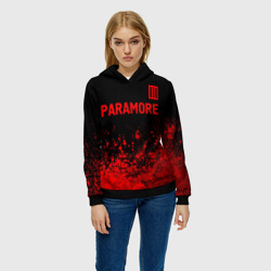 Женская толстовка 3D Paramore - red gradient посередине - фото 2
