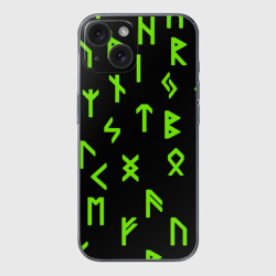 Чехол для iPhone 15 силиконовый с защитой камеры Славянская символика кислота