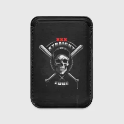 Картхолдер Magsafe магнитный Straight edge череп с битами