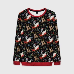 Мужской свитшот 3D Рик и Морти сани с оленем - Christmas 