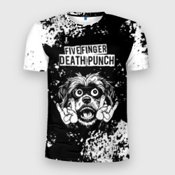 Мужская футболка 3D Slim Five Finger Death Punch рок пес