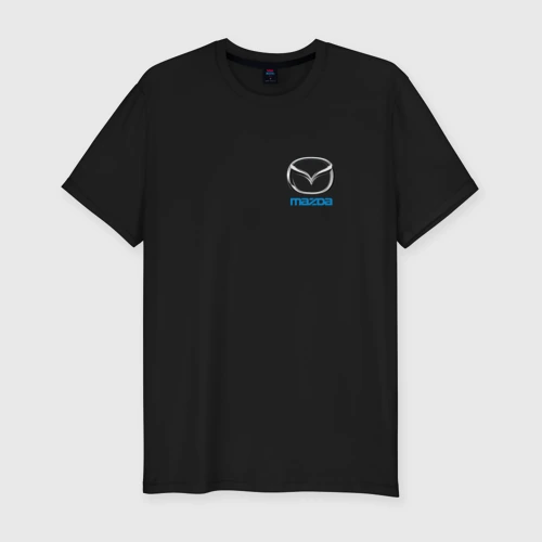 Мужская футболка хлопок Slim Mazda auto logo