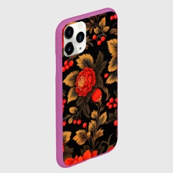 Чехол для iPhone 11 Pro матовый Русская хохлома, цветы, паттерн - фото 2