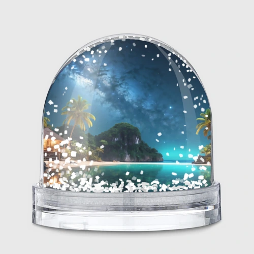 Игрушка Снежный шар Island beach и звездное небо