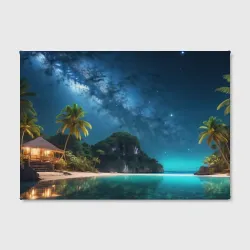 Холст прямоугольный Island beach и звездное небо - фото 2