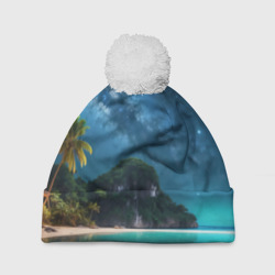 Шапка 3D c помпоном Island beach