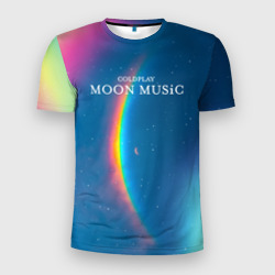 Мужская футболка 3D Slim Moon music Coldplay