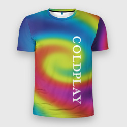 Мужская футболка 3D Slim Coldplay moon music album