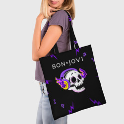 Шоппер 3D Bon Jovi неоновый череп - фото 2
