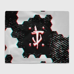 Плед 3D Doom hexagon glitch color