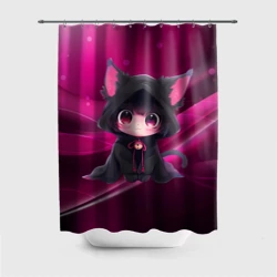 Штора 3D для ванной Куроми - милый котёнок в капюшоне
