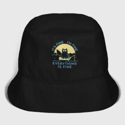 Женская панама хлопок Черный кот - я в порядке 