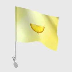 Флаг для автомобиля Долька лимона с каплями воды