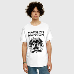 Мужская футболка хлопок Oversize Marilyn Manson - rock dog - фото 2