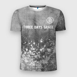 Мужская футболка 3D Slim Three Days Grace - grey gradient посередине