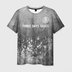 Мужская футболка 3D Three Days Grace - grey gradient посередине