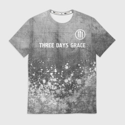 Мужская футболка 3D Three Days Grace - grey gradient посередине