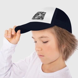 Детская кепка тракер Черно белый камуфляж - фото 2