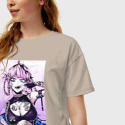 Женская футболка хлопок Oversize Песнь ночных сов Надзуна  - фото 2