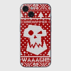 Чехол для iPhone 15 силиконовый с защитой камеры Вязаный warhammer waaagh