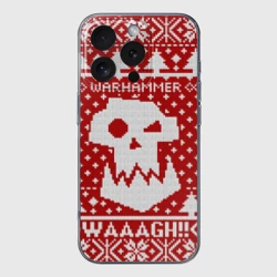 Чехол для iPhone 16 Pro Max силиконовый с защитой камеры Вязаный warhammer waaagh