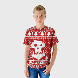 Детская футболка 3D Вязаный warhammer waaagh - фото 2