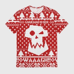 Мужская футболка 3D Вязаный warhammer waaagh