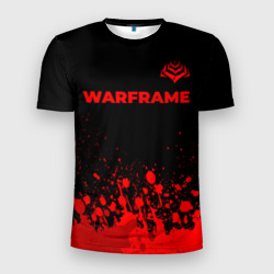 Мужская футболка 3D Slim Warframe - red gradient посередине