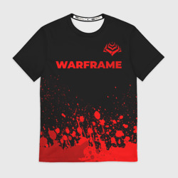 Мужская футболка 3D Warframe - red gradient посередине