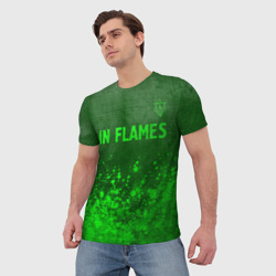 Мужская футболка 3D In Flames - green gradient посередине - фото 2