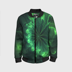 Детский бомбер 3D Оптический зелёный фрактал