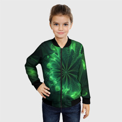 Детский бомбер 3D Оптический зелёный фрактал - фото 2
