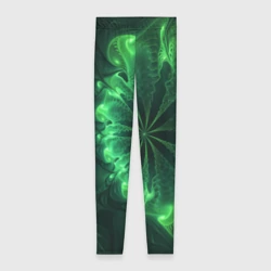 Леггинсы 3D Оптический зелёный фрактал