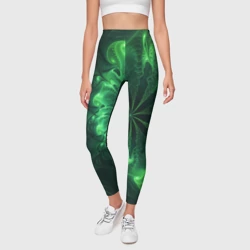 Леггинсы 3D Оптический зелёный фрактал - фото 2